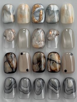 ソア(Soa)の写真/仙台で希少な「鉱物系ニュアンス」を定額で☆ショートネイルに映え、服を選ばず飽きないとリピーター続出！