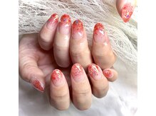 エイミーユア(Eimmy Yua)の雰囲気(#赤ラメグラデ #推しネイル #涼しげ #夏ネイル)