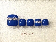 ネイルサロン あかねいろ/春フット　ビジューネイル