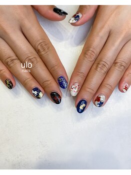 ウロネイルズ(ulo nails)/旅行への和柄ネイル