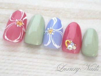 ラグジュアリーネイルズ オオミヤ(Luxury Nails Omiya)/鮮やか*フラワーネイル