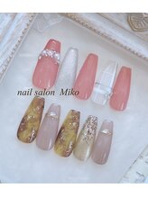 ミコ(Miko)/チェック　べっこう　秋ネイル