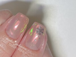 オーロラネイル×雪の結晶ネイル