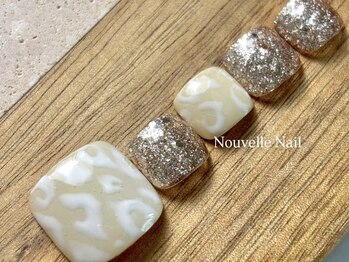 ヌーベルネイル(Nouvelle Nail)/レオパード×フットネイル