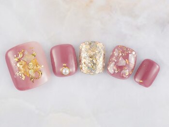 ネイルプラザ 河原町OPA店(NAIL PLAZA)/美肌ピンク☆フットネイル