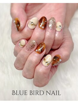 ブルーバードネイル(Blue bird nail)/べっ甲nail