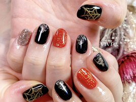 ハロウィンネイル/蜘蛛の巣