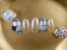 ショコ アンド ラム(Syoko&Lum)/☆チェック×リボンネイル☆