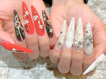 ラウンジ 町田店(RounGe)の写真/【手書きデザイン◎】スカルプで定番からトレンドまで幅広いデザインとカラー使いで理想のデザインを実現☆