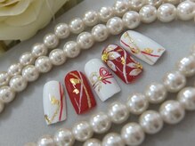 ネイルサロンミキ 横浜(MIKI)/【和柄ネイル】ニュアンスネイル