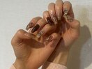 ブラウンチェックネイル