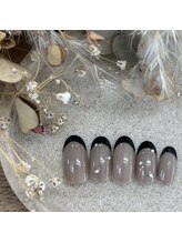 アヴェックアムール 豊田(avec amour)/basic ブラックフレンチネイル