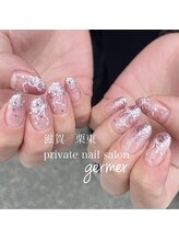 ジェルメ(germer)/リボンで韓国風ネイル♪