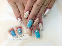 ネイルサロン ビューティーマジック 川口店/ オレンジストライプネイル