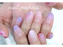 ネイルパキラ(nail pachira)/紫陽花カラーの水滴ネイル