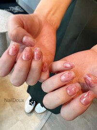 ちゅるるん桃ネイル