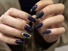 アイネイルズ 天神今泉店(I-nails)/【sana.i】ネイビービジュー
