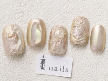 アイネイルズ 渋谷店(I nails)/凸凹ミラーニュアンス