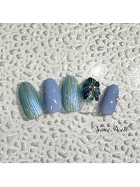 キラキラフラワーネイル