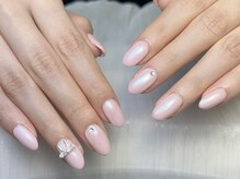 カナネイル(KANA.nail)/ミラーネイルにピンクベース