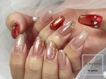 バレンタインハートネイル