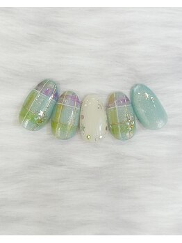 爽やかチェックのデザイン