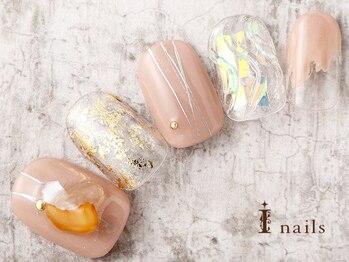 アイネイルズ 横浜WEST店(I-nails)/シアー天然石ネイル　8000円