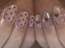 アイネイルズ 三宮店(I nails)/アシメハートネイル￥8100