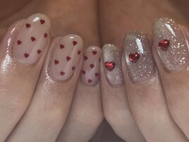 アシメハートネイル￥8100