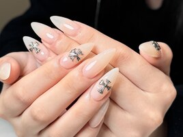 長さだしクロムxヌーディネイル