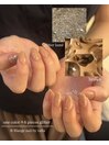 ピンクベージュネイル/秋ネイル