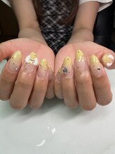 アクアマリン(AQUAMARINE)/羽根ネイル