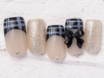 ジェミーネイル エビス(Jemiy nail ebisu)/フレンチチェック11480yen