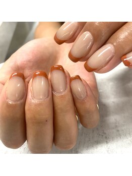 タグネイル(tag nail.)/テラコッタオレンジのフレンチ