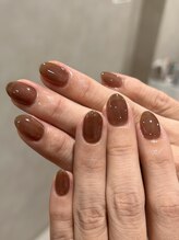 ノーヴェネイル 国分寺(nove.nail)/ブラウンワンカラーネイル