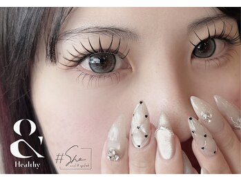 タグシー 紀の川打田店(#She)の写真/マツエクとまつ毛パーマ両方のメリットで理想の上向きでぱっちりした目元に。垢抜けた目元はプロにお任せ♪