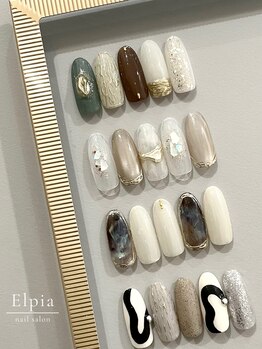 エルピア(Elpia)の写真/《お好みに合わせて選べる、当店人気の定額コース》シンプルや上品な大人ニュアンスネイル♪