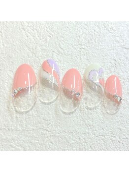 ケージュール(Kjour)/ハートプッチネイル　ピンク