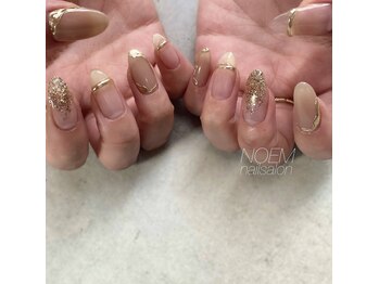 ノエム ネイルサロン(NOEM)/クリア×ミラーネイル