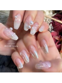 水滴パール×ワンホンネイル