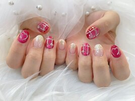 バレンタインネイル