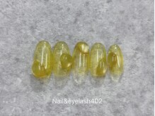 ネイル アンド アイラッシュ ヨンマルニ(Nail&eyelash 402)/うるうるイエローネイル♪