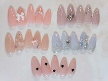 【シンプル韓国風ネイル】長さ出し10本付♪\8500