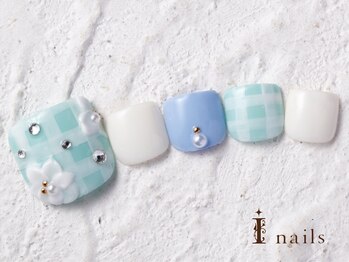 アイネイルズ 横浜WEST店(I-nails)/3Dフラワーチェック　10480円