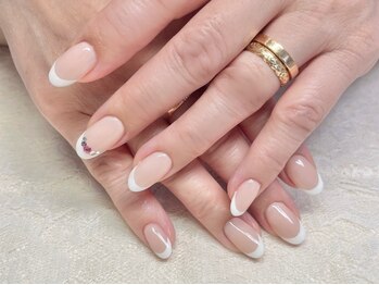 アンドシュシュネイル(&CHOU CHOU nail)/ベースカラー有フレンチ