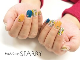 手描き　くすみカラー　フラワー