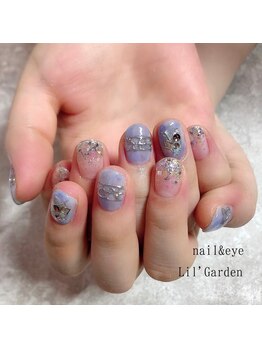 リルガーデン 新宿南口(Lil' Garden)/パープルブルー×メタルネイル