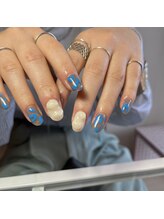 プリュネ(Prune)/ブルー/ホワイト