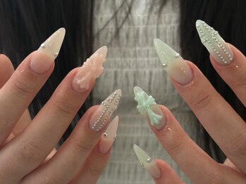 ジェミーネイル イケブクロ(Jemiy nail ikebukuro)の写真/【チップ長さだし+お持ち込みデザイン150分￥16500→￥15000】長さだしとデザインボリューム多めご希望の方！