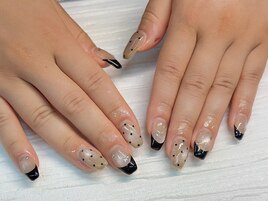 ベージュマグ×ドットフレンチ